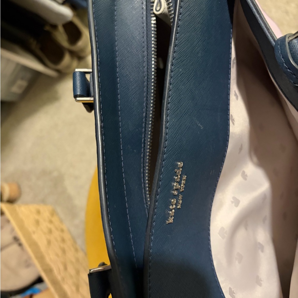 kate spade Pink and Navy Leather Satchel - Picture 2 of 6